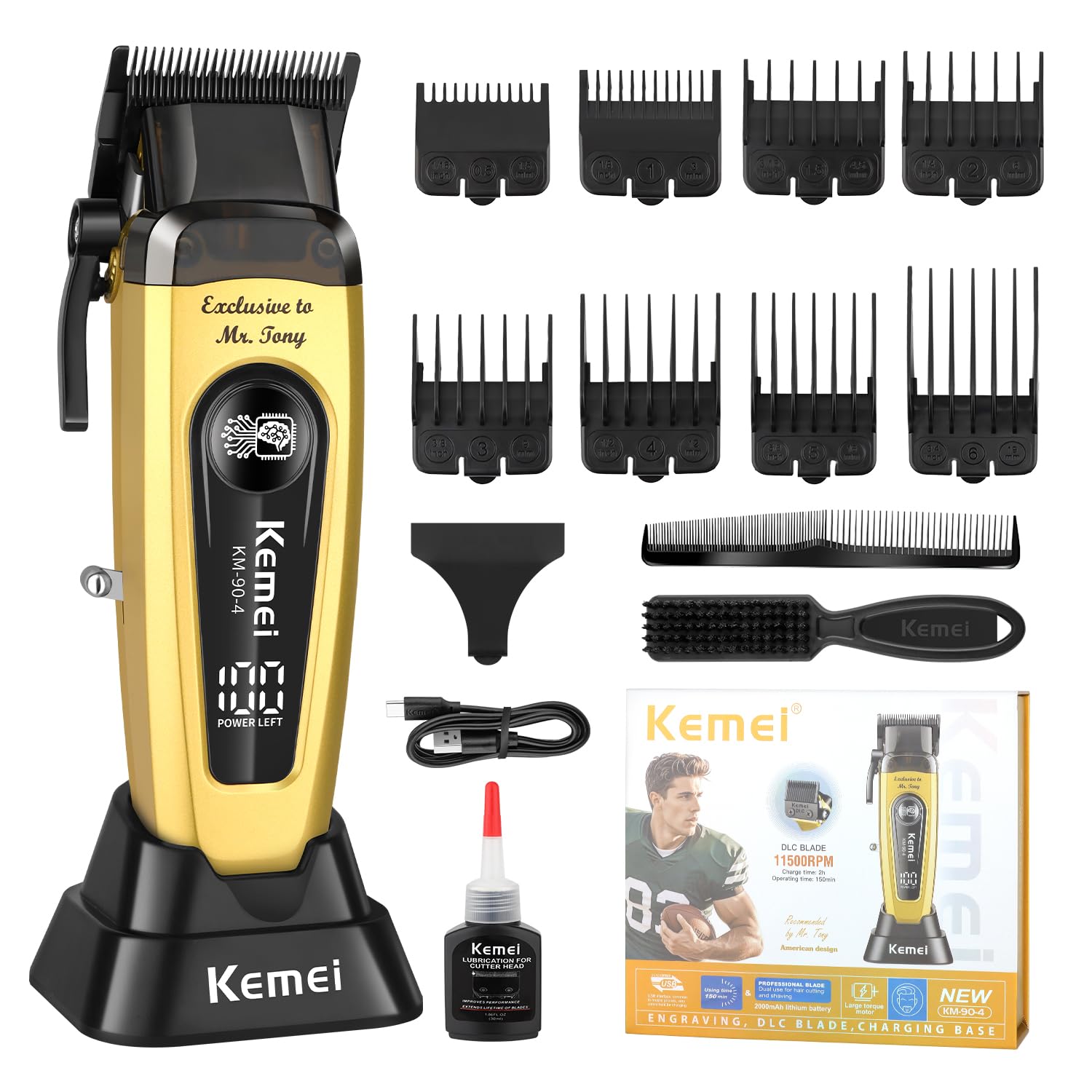 Amazon.co.jp: KEMEI KM-90-4 プロ仕様 男性用バリカン ヘアカット用